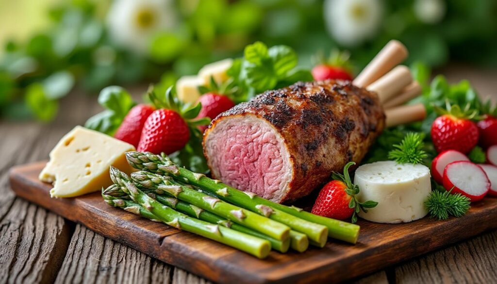 découvrez le goût authentique du printemps bio avec nos asperges croquantes, fraises juteuses, radis frais, agneau tendre et fromages frais de saison. savourez des produits naturels et locaux pour une cuisine saine et gourmande.