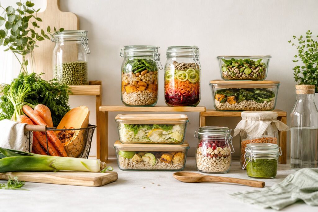 Article sur batch cooking bio : 5 idées par saison pour cuisiner moins, mieux - illustration principale