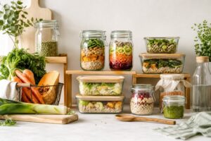 Article sur batch cooking bio : 5 idées par saison pour cuisiner moins, mieux - illustration principale