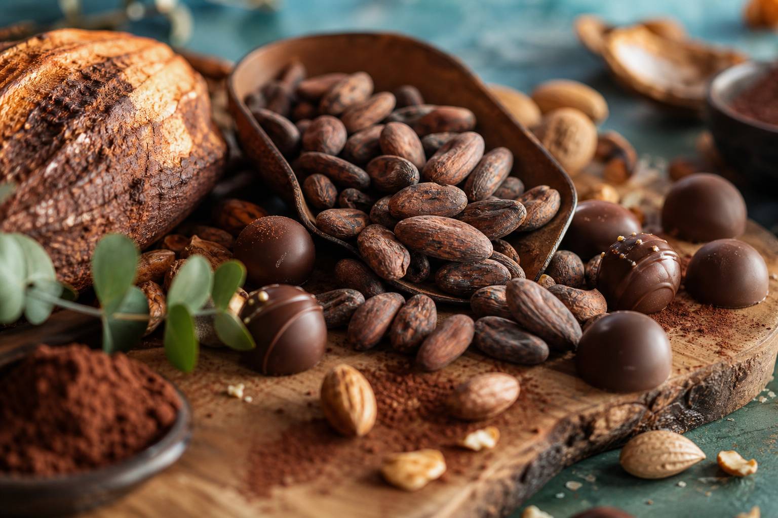 Fèves de cacao et perles de chocolat artisanal Bovetti
