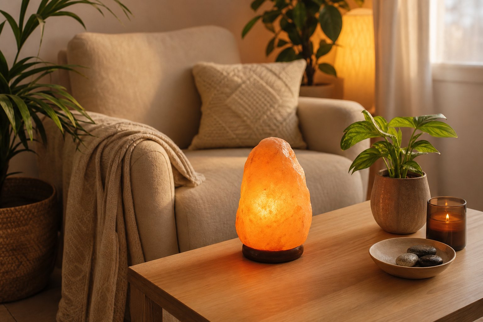 lampe à sel de l'himalaya : bienfaits réels et risques - illustration dans l'article