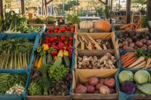 Légumes de saison français disposés par mois, calendrier des fruits et légumes frais
