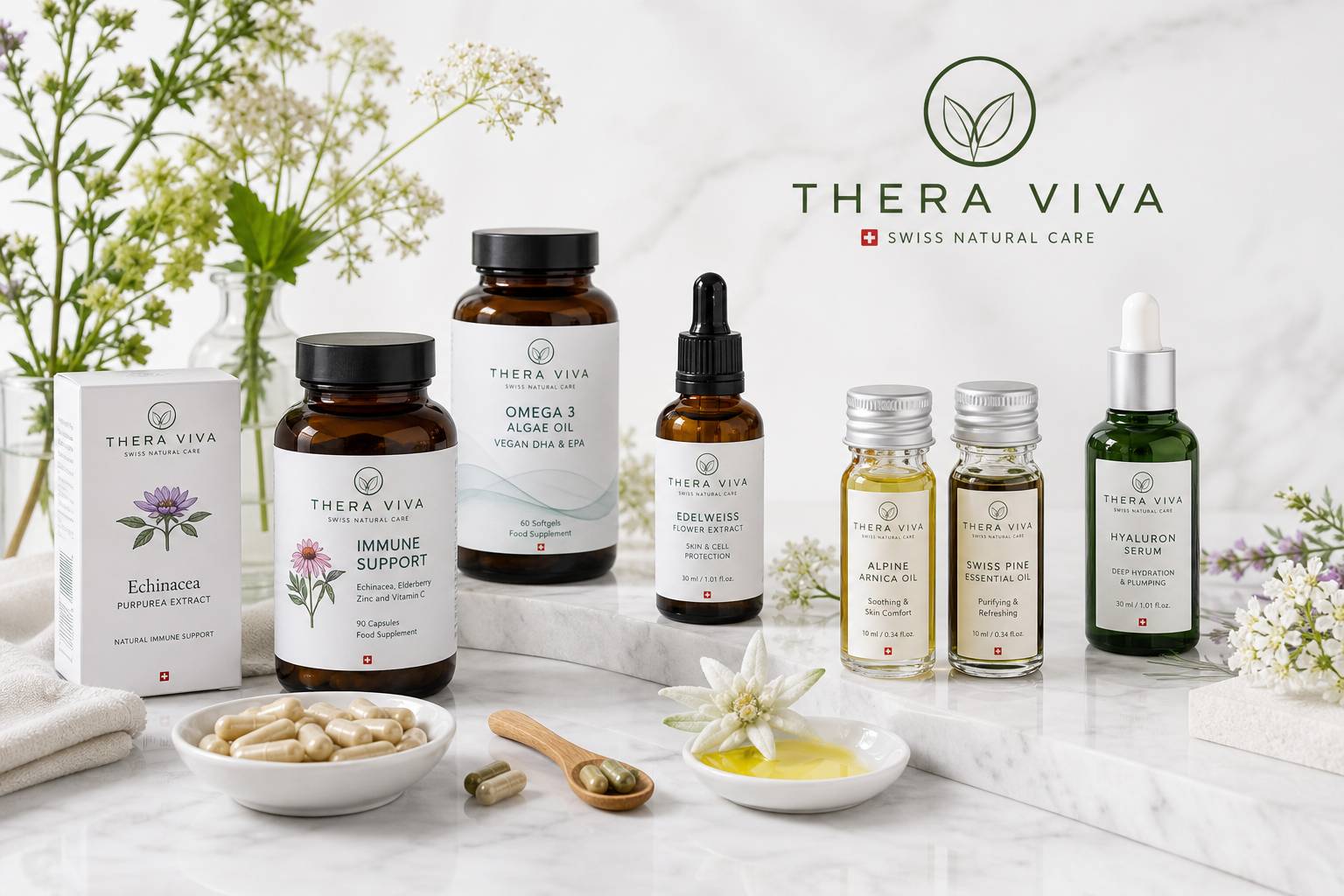 Produits naturels Thera Viva huiles extraits botaniques et phytothérapie suisse