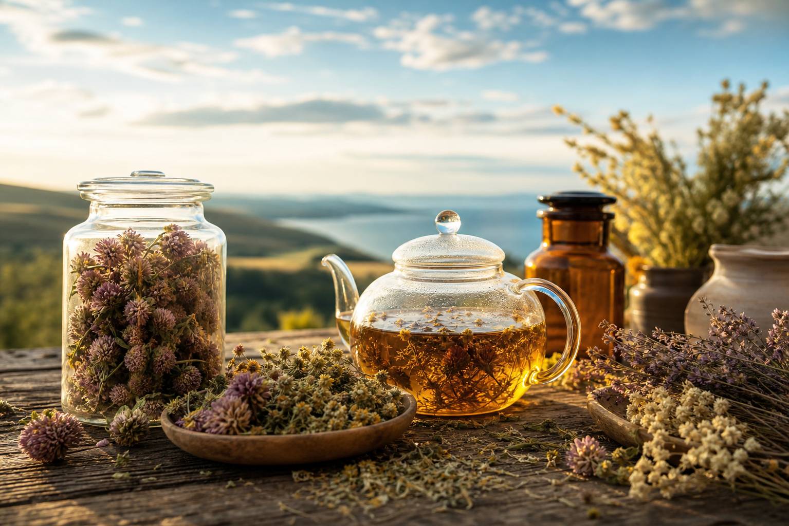 Fleurs de trefle rouge sechees pour tisane et infusion